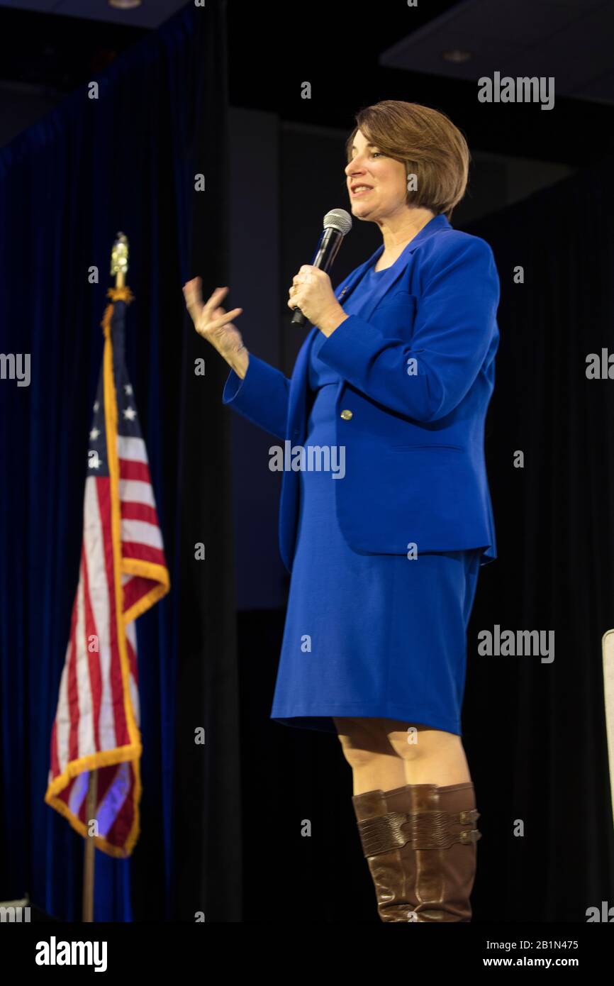 Le 16 février 2020, LAS VEGAS, NEVADA - le sénateur démocrate Amy Klobuchar s'affiche au Forum sur l'avenir des infrastructures En Amérique Banque D'Images