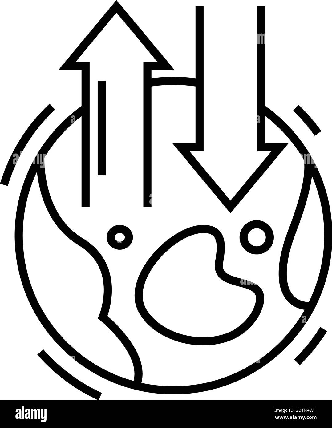 Icône de ligne logistique globale, signe concept, illustration vectorielle, symbole linéaire. Illustration de Vecteur