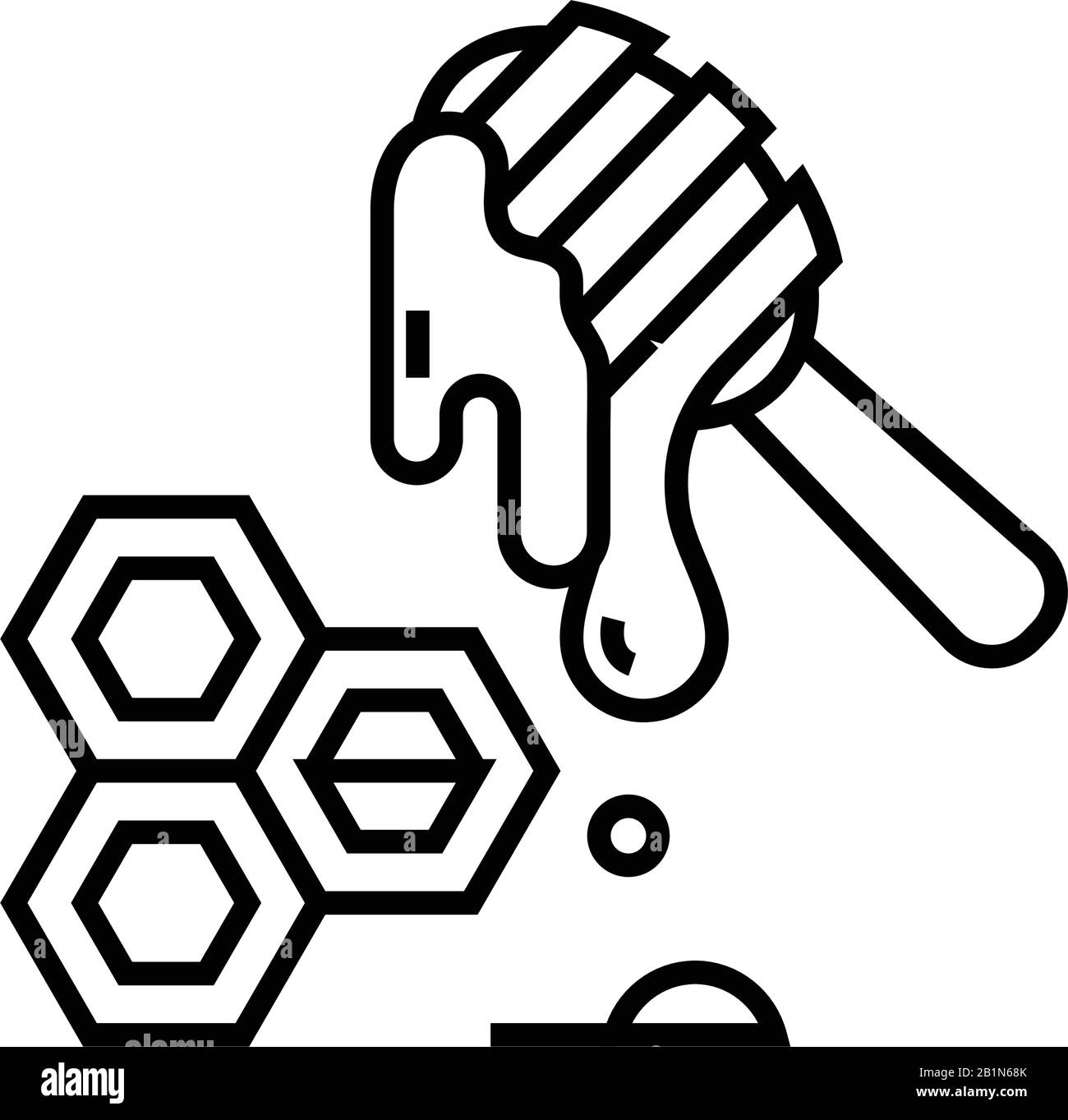 Icône de ligne de miel, signe de concept, illustration vectorielle de ...
