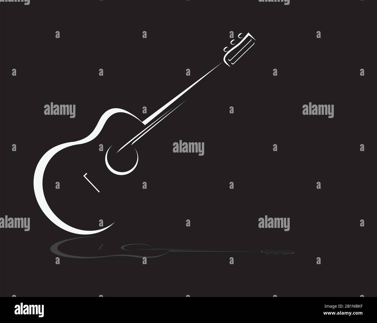 Vecteur d'icône stylisé de guitare. Éléments de conception de guitare  acoustique à lignes simples Image Vectorielle Stock - Alamy