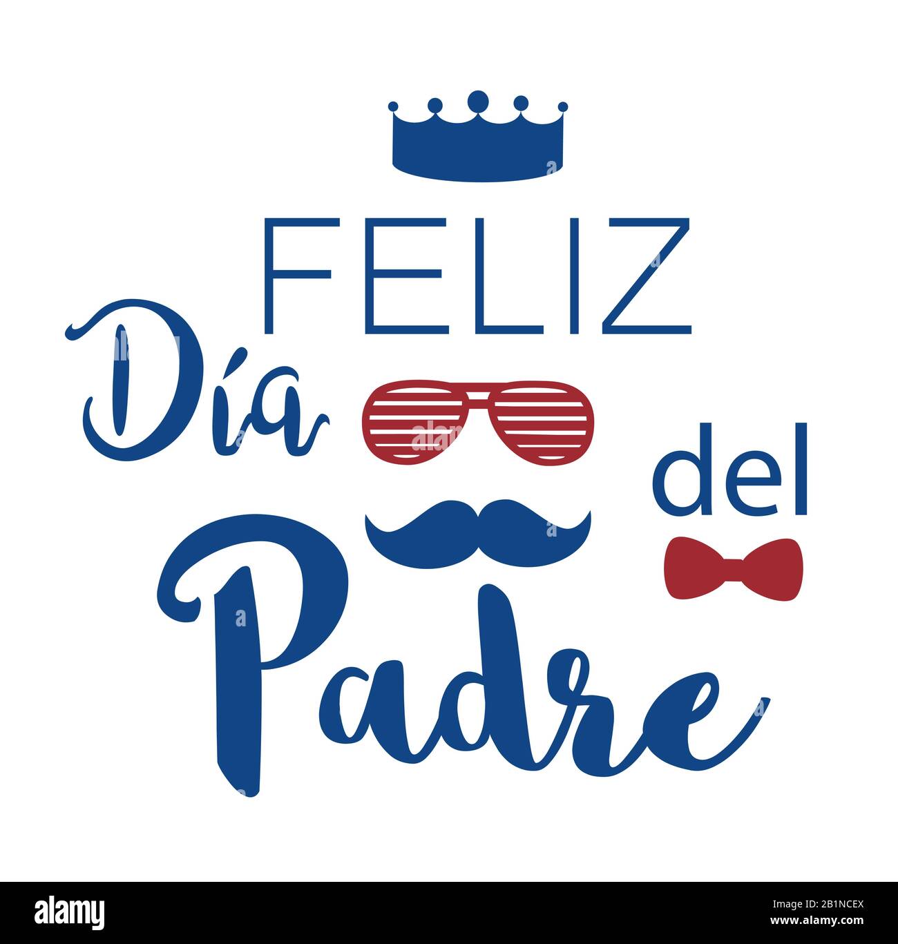 Feliz dia del Padre. Bonne journée de père en espagnol. Illustration vectorielle Image