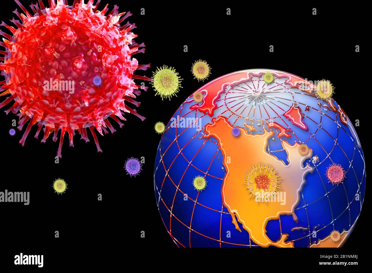 Chine éclosion du virus du coronavirus Wuhan en Amérique. Banque D'Images