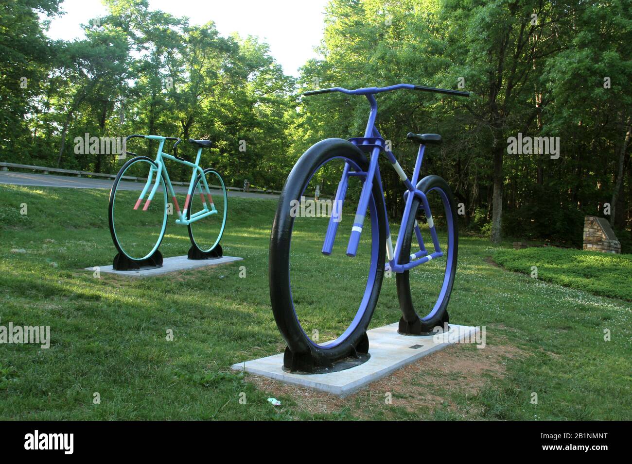 Big Ol' Bikes sculptures sur Mill Mountain à Roanoke, va, États-Unis Banque D'Images