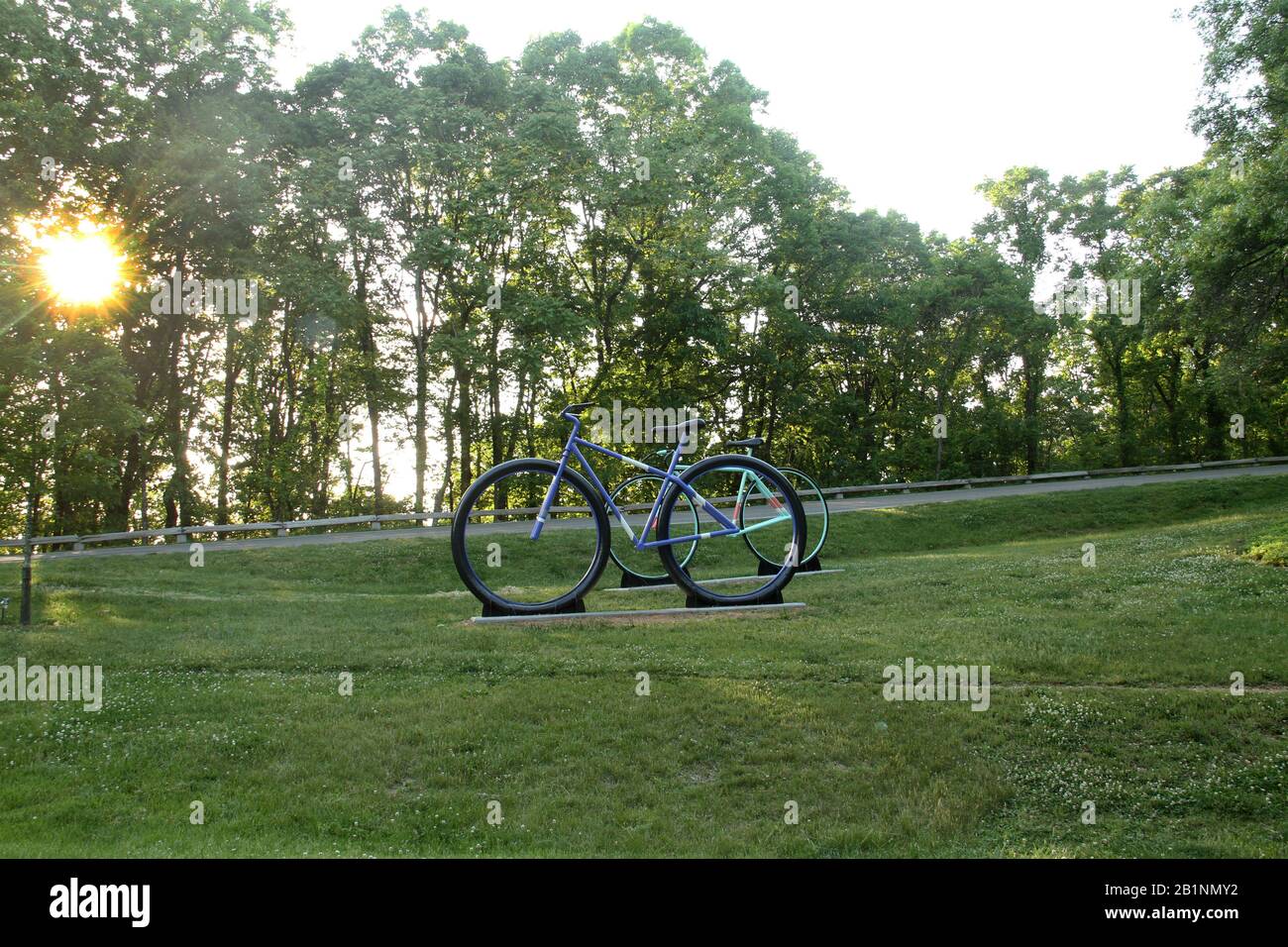 Big Ol' Bikes sculptures sur Mill Mountain à Roanoke, va, États-Unis Banque D'Images