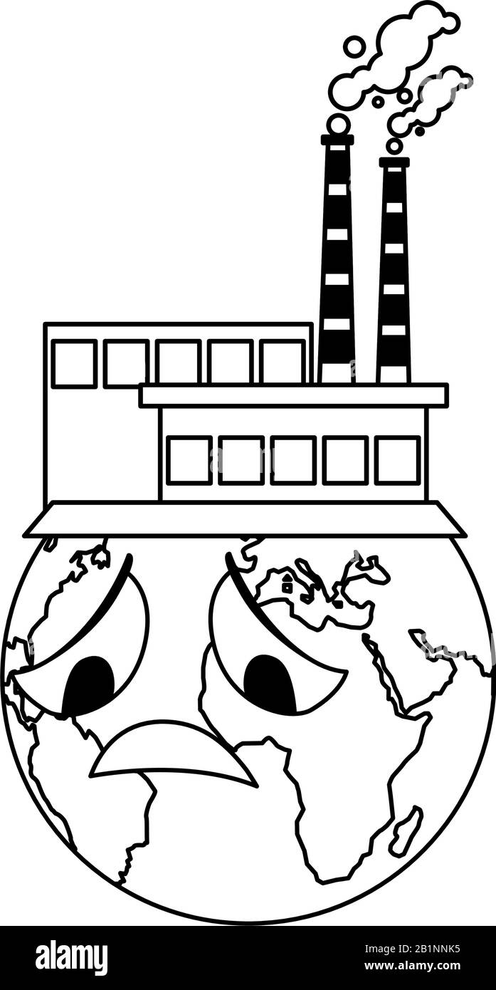 planète terre malade pour la pollution sur fond blanc illustration ...