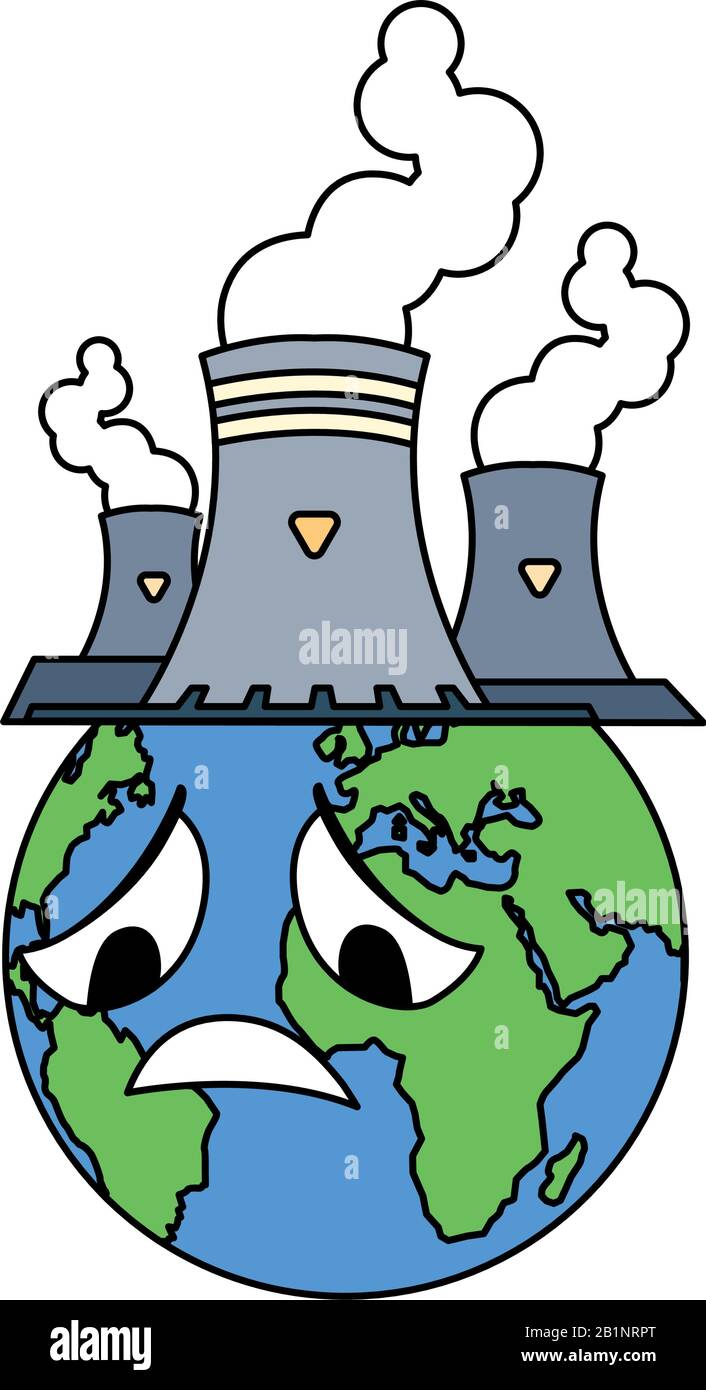 planète terre malade pour la pollution sur fond blanc illustration ...