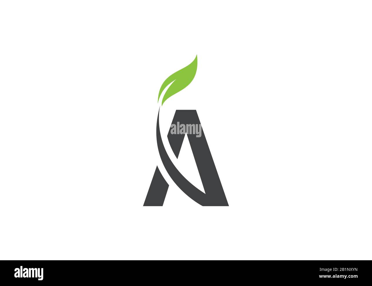 Lettre avec logo feuille, lettres modernes créatives icône Vector logo Illustration. Illustration de Vecteur Lettre avec logo feuille, lettres modernes créatives icône Vector logo Illustration. Illustration de Vecteur