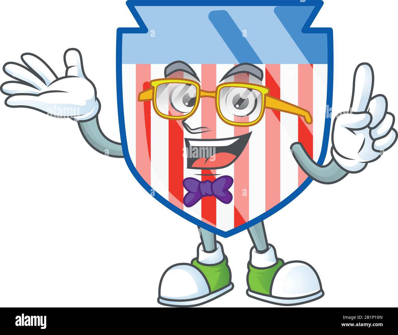 Le caractère Geek des Etats-Unis rayures bouclier mascotte design Illustration de Vecteur