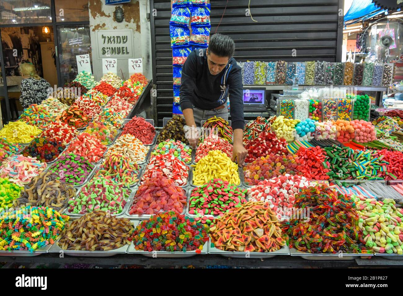 Süßigkeiten, Carmel Markt, Tel Aviv, Israël Banque D'Images