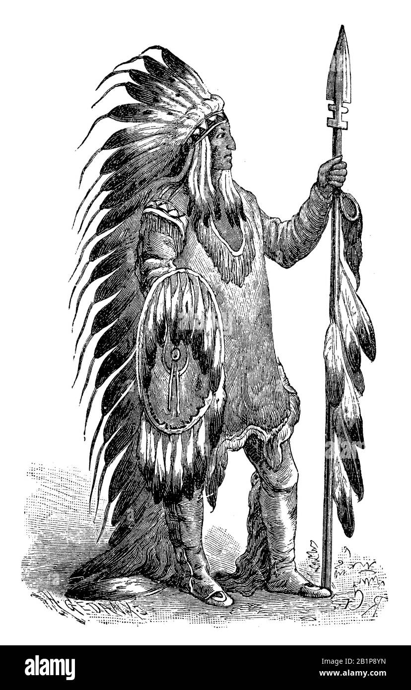 Cheyenne Chef, , (livre de géographie, 1904) Banque D'Images