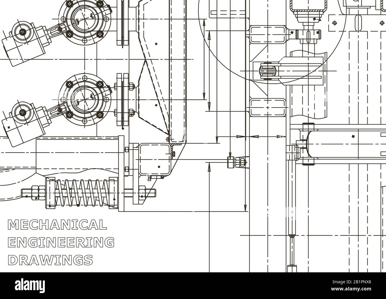 Illustration d'ingénierie vectorielle. Ingénierie mécanique. Fabrication d'instruments. Système de conception assistée par ordinateur Illustration de Vecteur