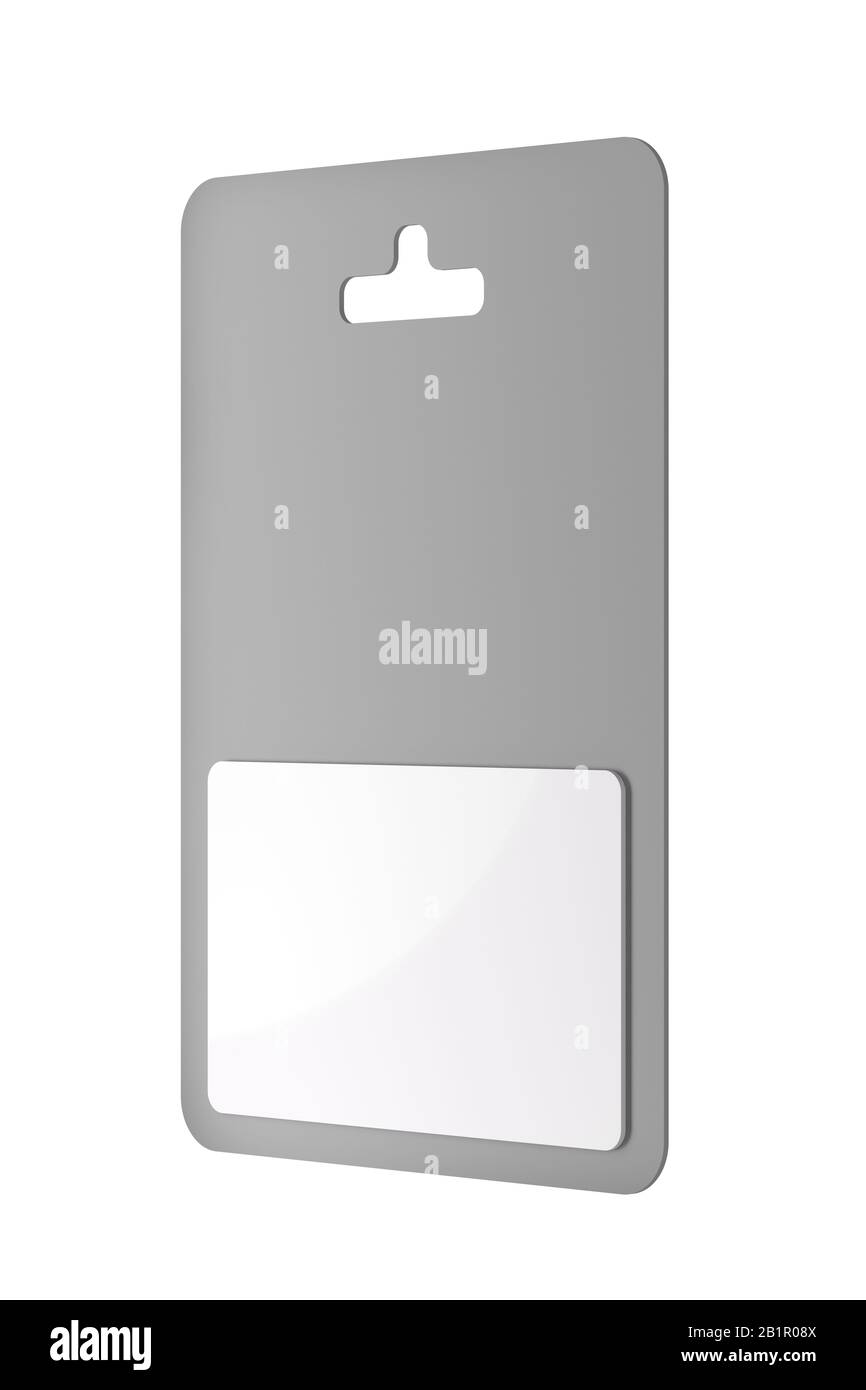 Carte cadeau vierge pour la marque, isolée sur fond blanc Banque D'Images