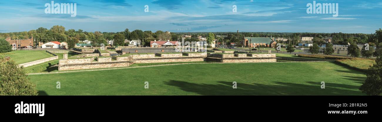 Rome, New York - Sep 06, 2019: 4:1 Aspect Ratio Vue Aérienne Du Fort Stanwix À Rome, New York Banque D'Images