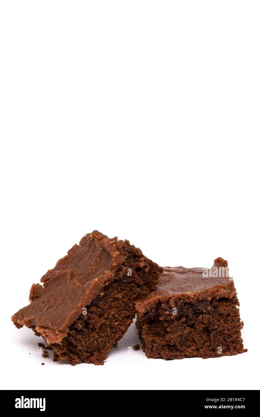 Deux Barres Brownie Au Chocolat Banque D'Images