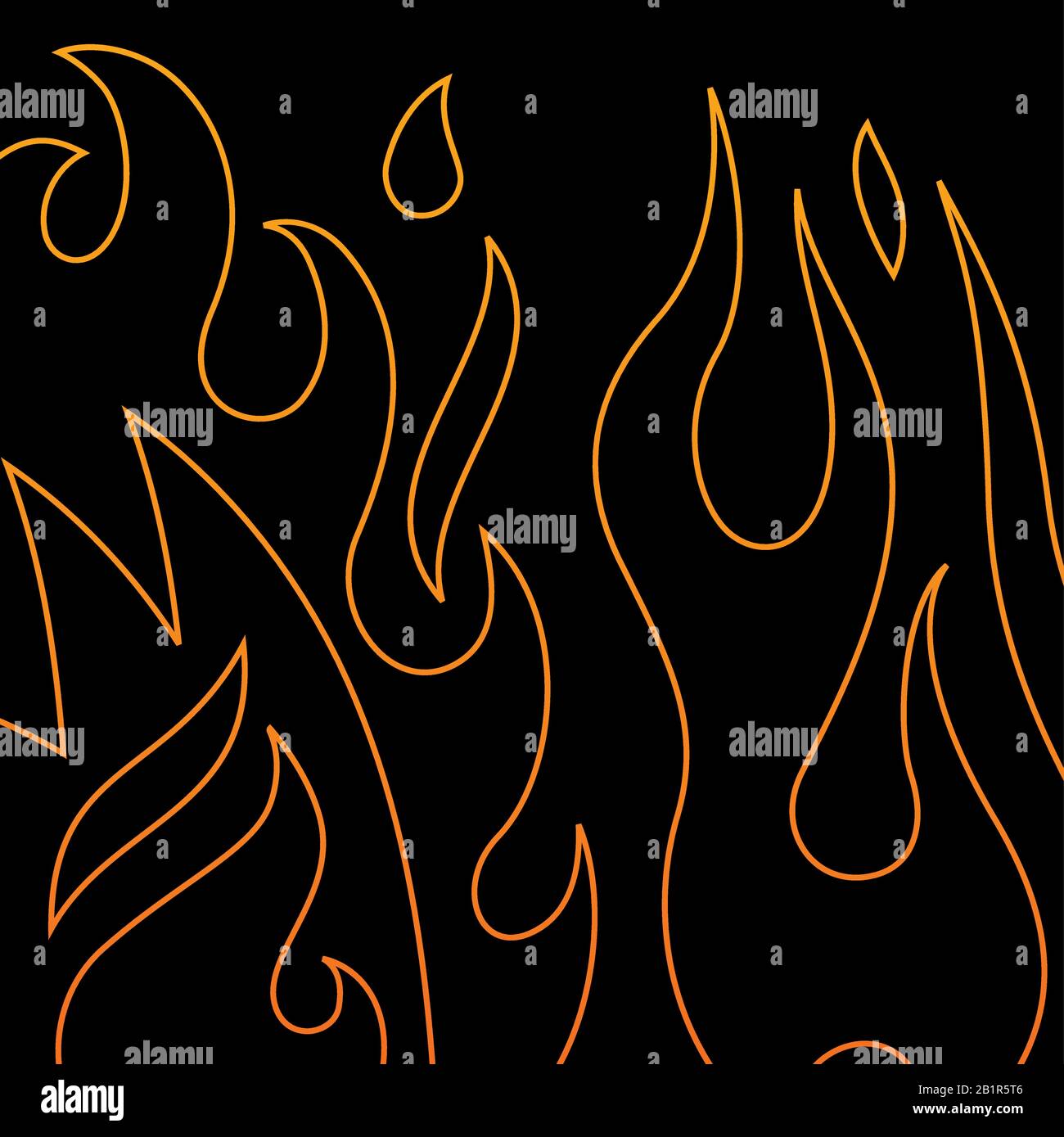 Arrière-plan de la ligne de feu avec le noir. Les flammes. L'illustration vectorielle. Illustration de Vecteur