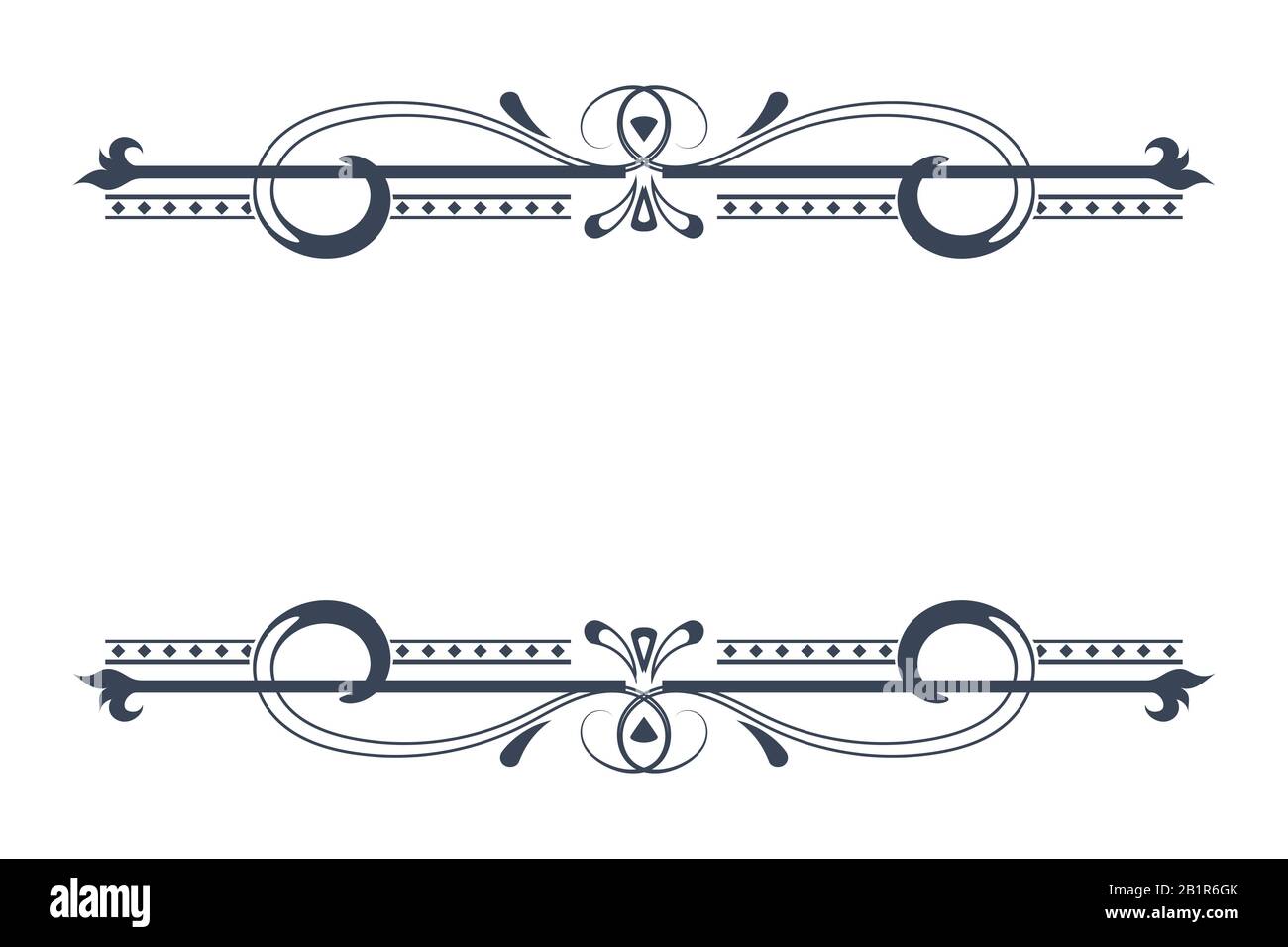 Texte décorations florales. Éléments typographiques symétriques isolés sur fond blanc Illustration de Vecteur