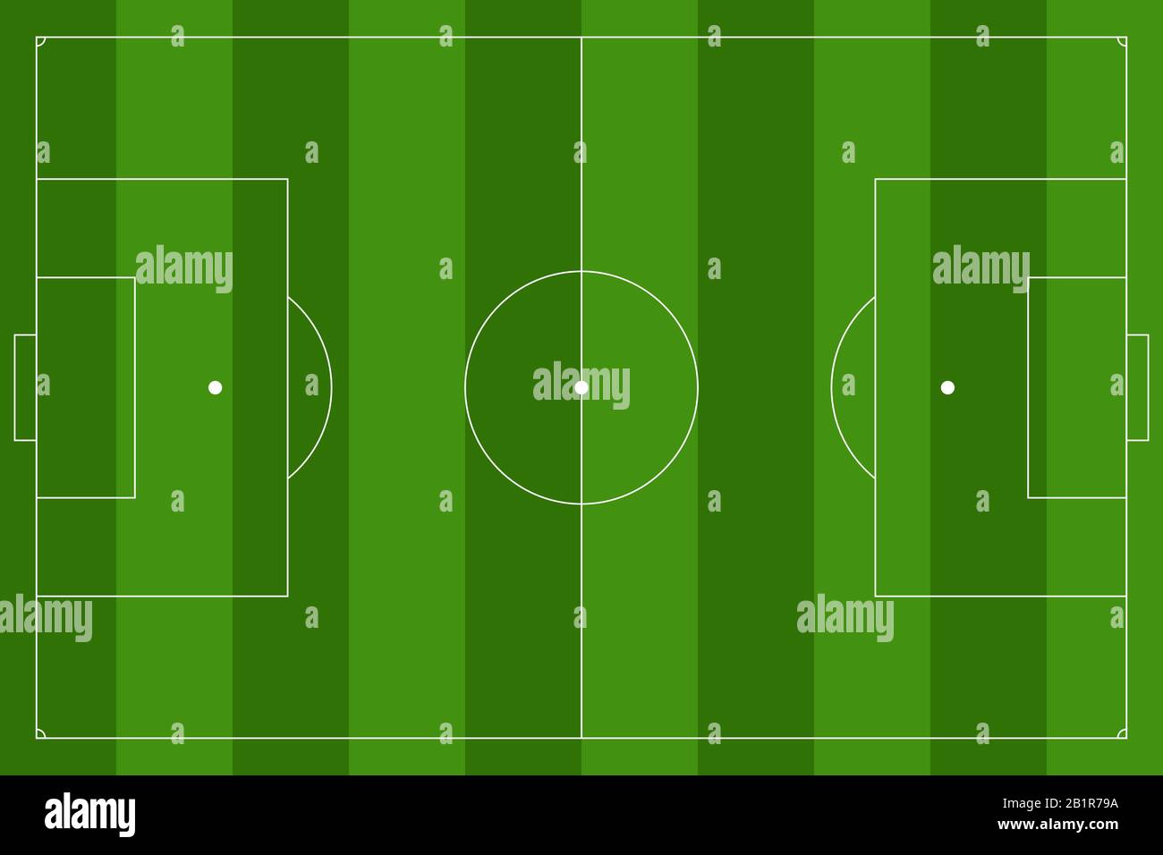 Terrain de football. Terrain de football vert à rayures Illustration de Vecteur