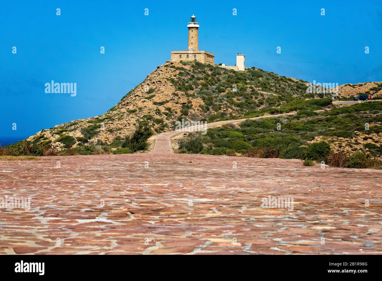 Phare de Capo Sandalo au point le plus à l'ouest de l'île San Pietro, Italie, Sardaigne Banque D'Images