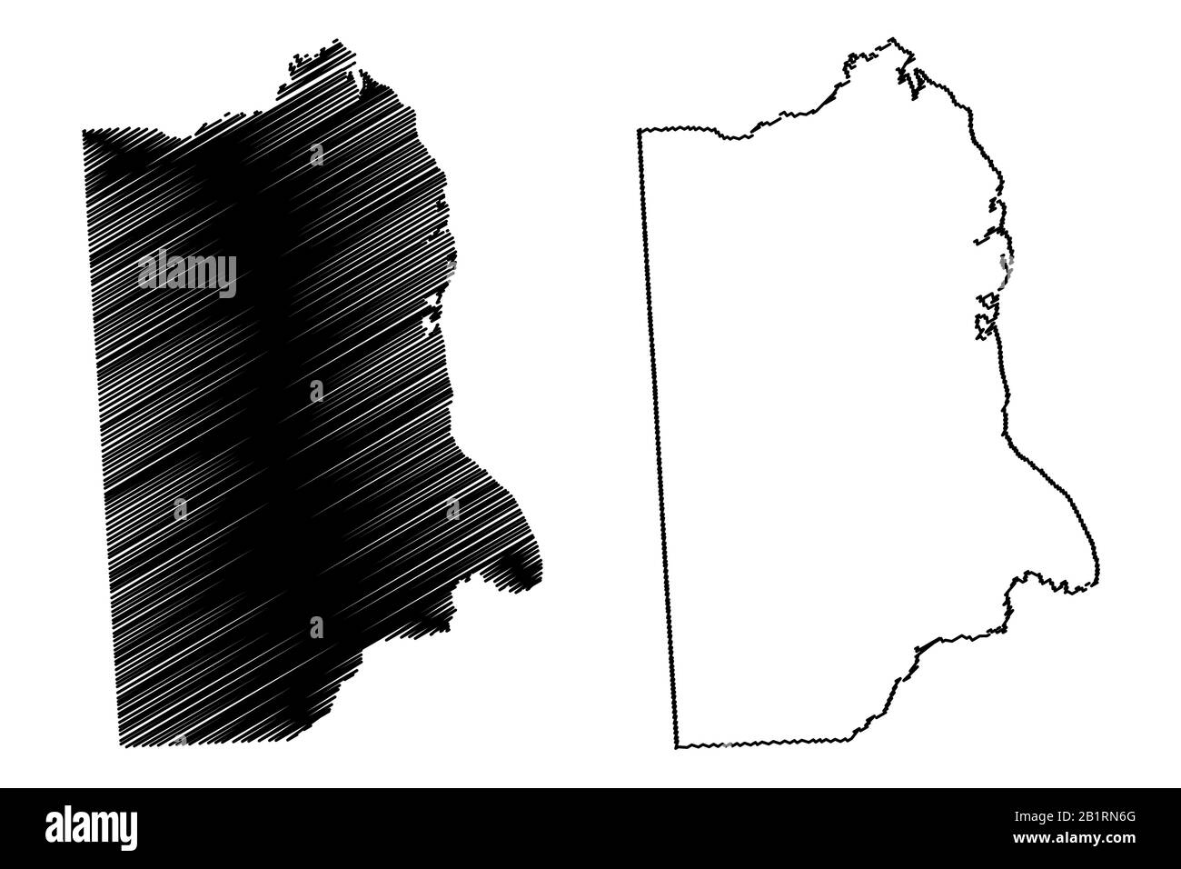 Kent County, Delaware (comté américain, États-Unis d'Amérique, États-Unis, États-Unis, États-Unis) illustration vectorielle de carte, esquisse de griffonnage carte de Kent Illustration de Vecteur