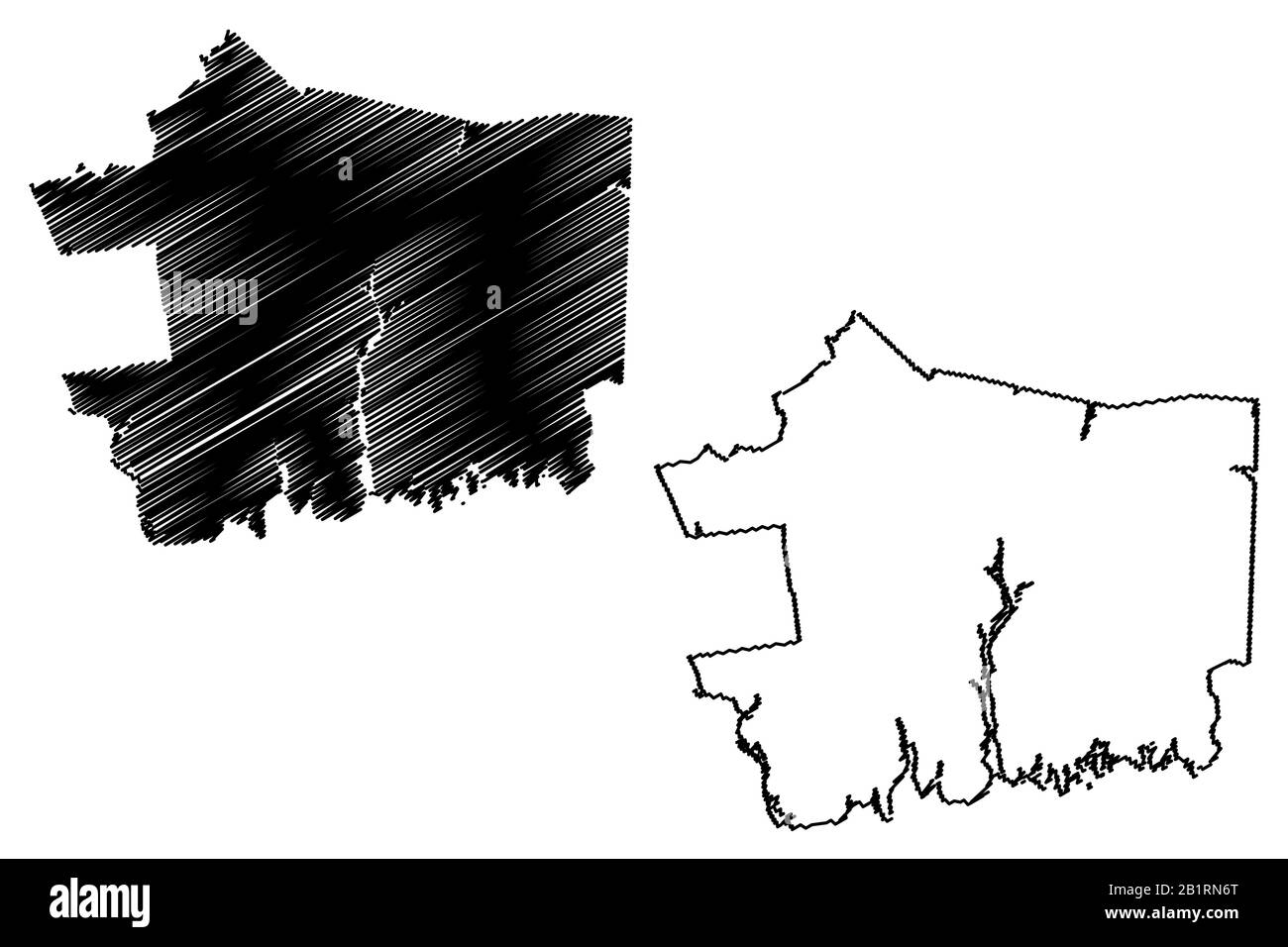 New London County, Connecticut (comté des États-Unis, États-Unis d'Amérique, États-Unis, États-Unis, États-Unis) illustration vectorielle de carte, esquisse de griffonnage Nouvelle carte de Londres Illustration de Vecteur