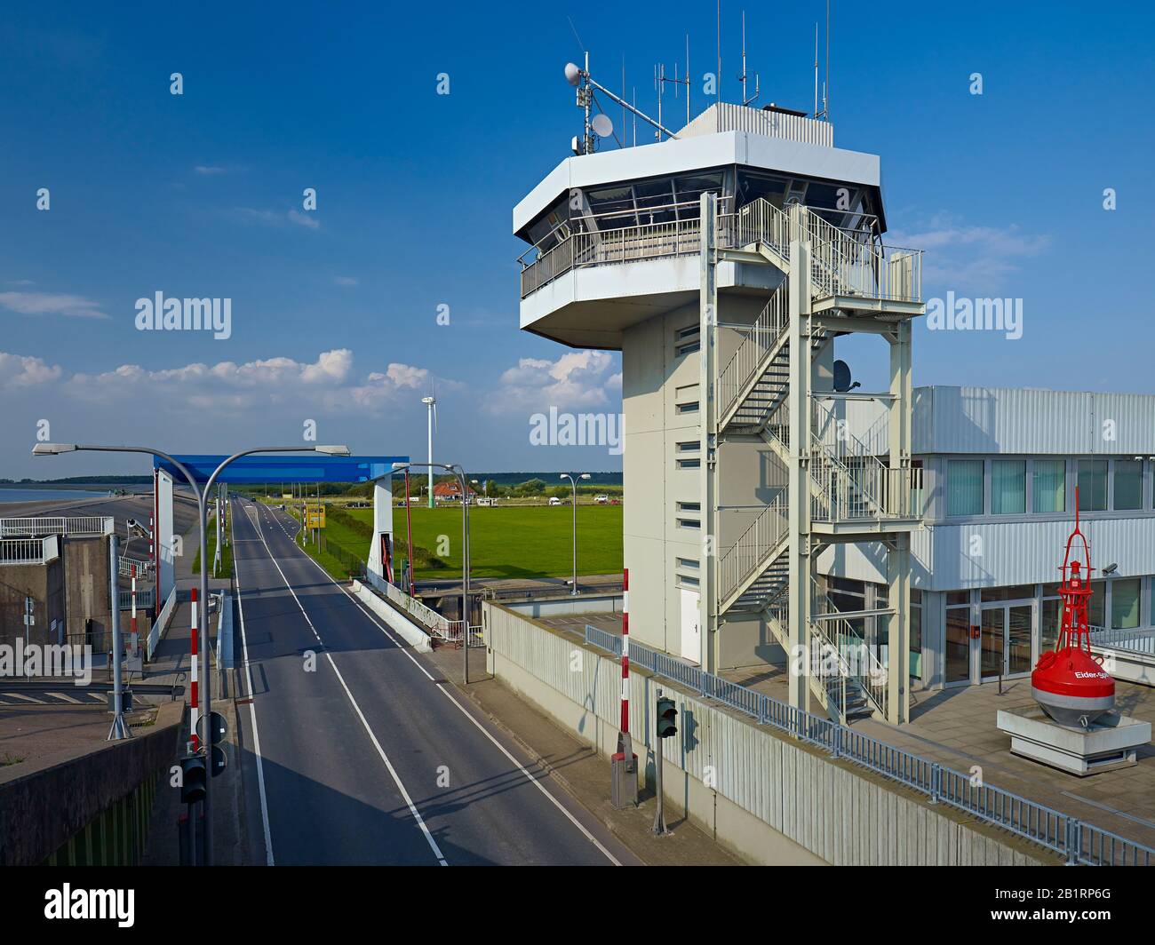 Eider Barrage Près De Tönning, Frise Du Nord, Schleswig-Holstein, Allemagne, Banque D'Images