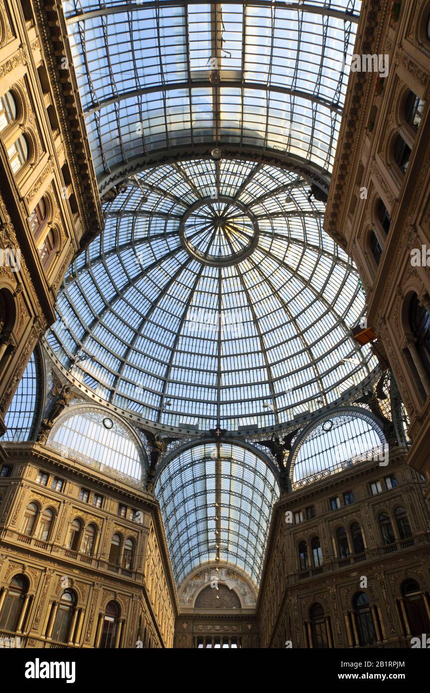 Toit De Galleria Umberto I, Naples, Campanie, Italie, Banque D'Images