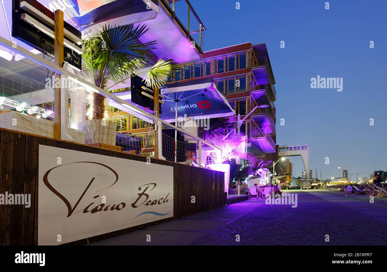 Piano BEACH Beach Beach club, style de vie, club, architecture moderne, Neumühlen, Port de Hambourg, Hanseatic City de Hambourg, Allemagne, Banque D'Images