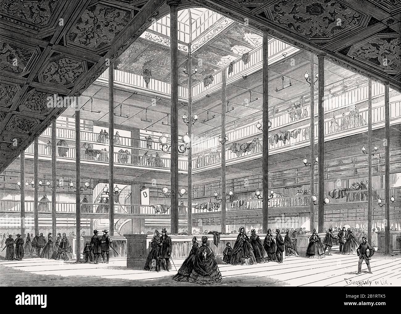 Maison de la belle jardinière, centre commercial à Marseille, XIXe siècle Banque D'Images