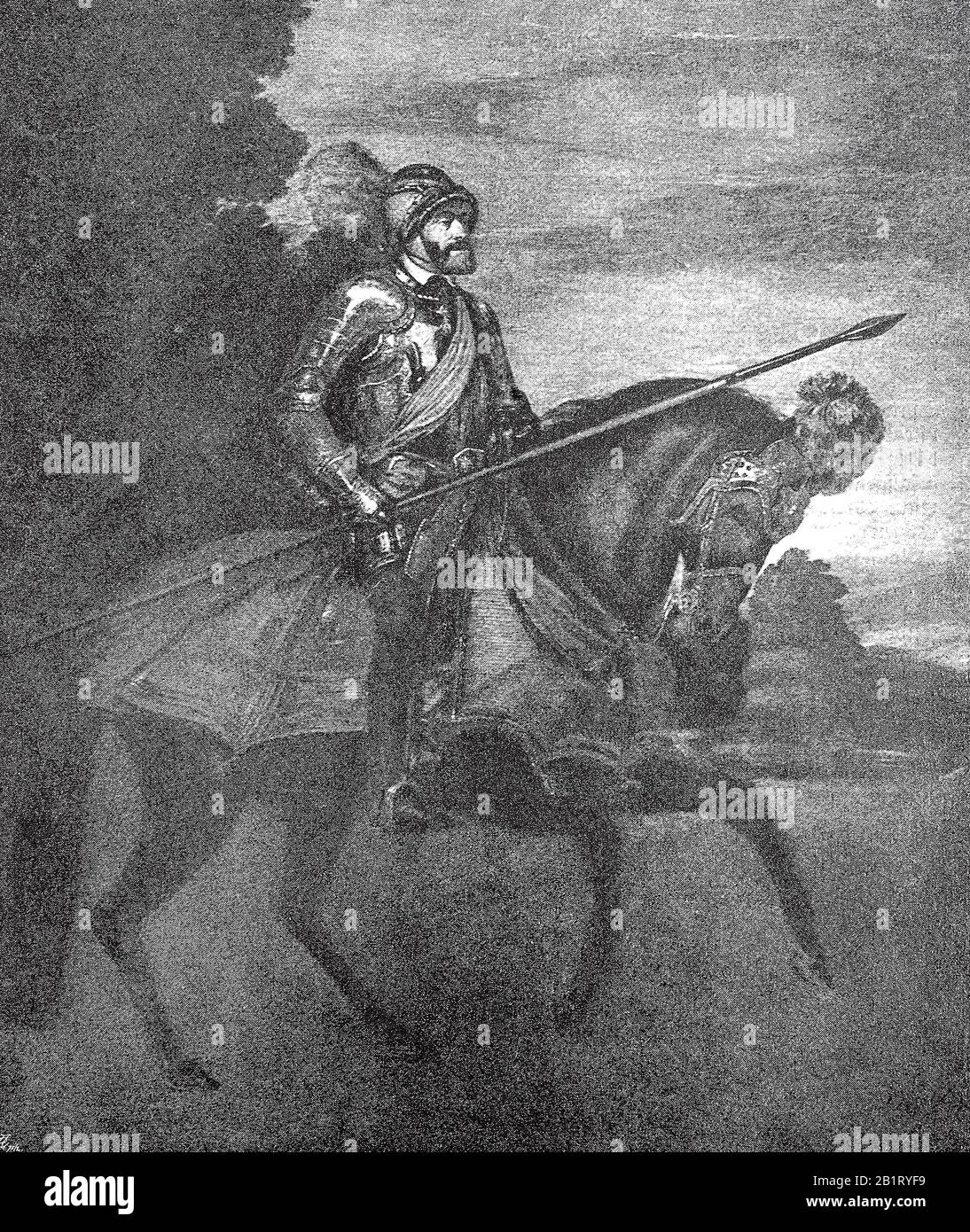 Charles V, 24 février 1500 - 21 septembre 1558, était le Saint empereur romain, ici au siège de Mühlberg / Karl V., spanisch Carlos I., französisch Charles Quin, ein Angehöriger des Herrscherhauss Habsburg und Kaiser des Heiligen Römischen Reiches, auf dem Schlachtfeld von Mühlberg, Historisch, Historisch, Amélioration de la reproduction numérique d'un original du XIXe siècle / digitale Reproduktion einer Originalvorlage aus dem 19. Jahrhundert Banque D'Images