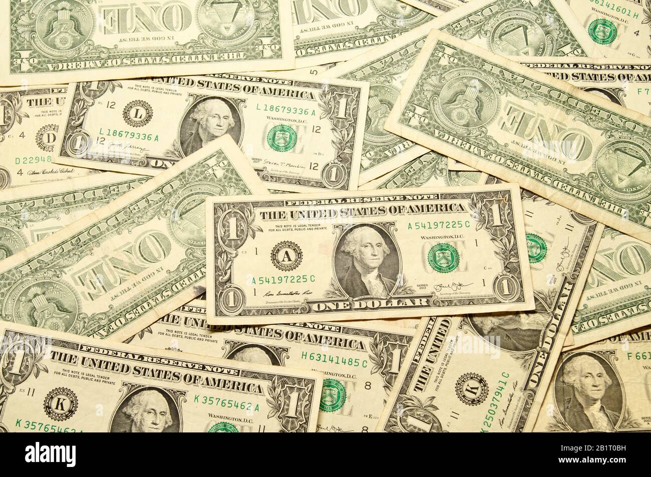 1 dollar US facture 1 dollar $1 dollar vert simple Banque D'Images