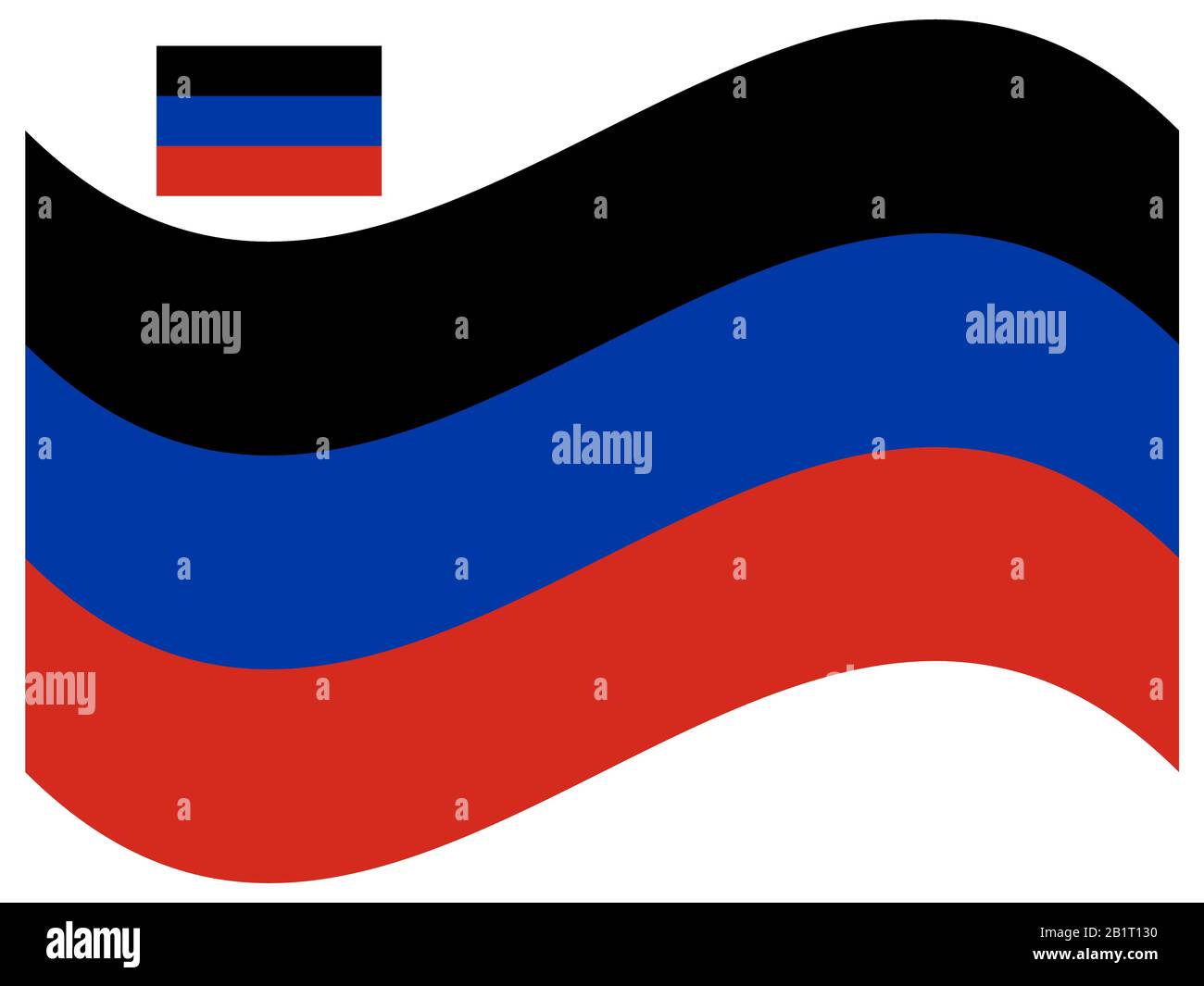 Wave Donetsk République populaire vecteur drapeau Illustration de Vecteur