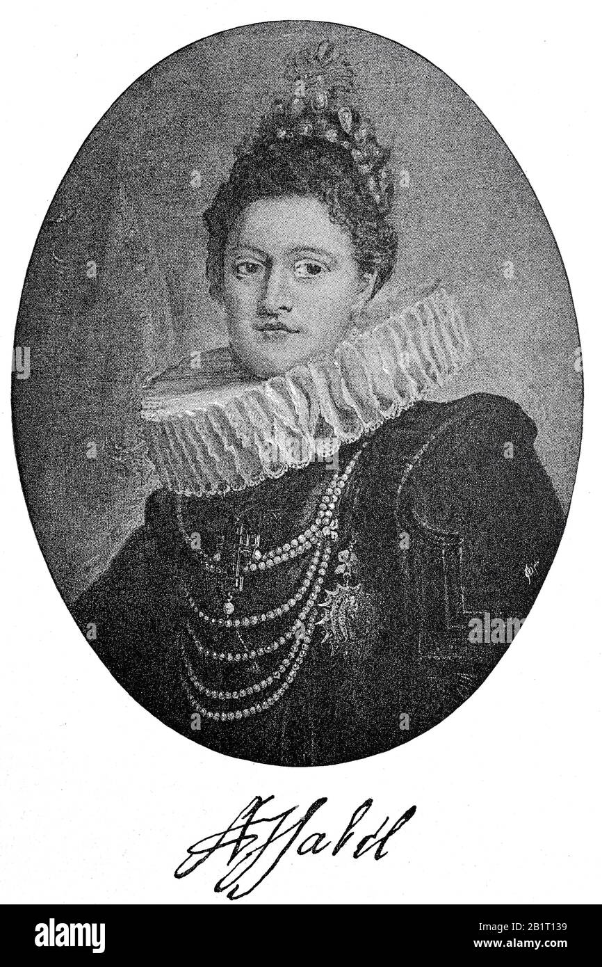 Isabella Eugenie Klara, 1630 - 1632, épouse de l'Archduke Albrecht / Isabella Eugenie Klara, 1630 - 1632, Gemahlin des Erzherzog Albrecht, Historisch, amélioration numérique de la reproduction d'un original du XIXe siècle / digitale Reproduktion einer Originalvoraus dem 19. Jahrhundert Banque D'Images