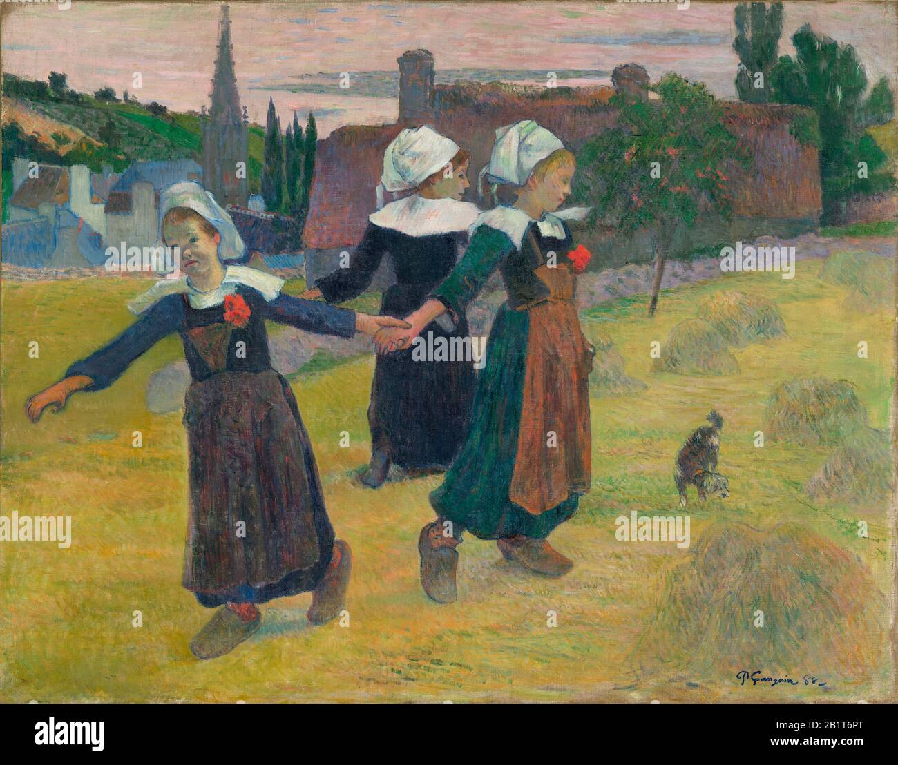 Danse des filles bretonnes, Pont-Aven 1888 (la danse des femmes Bretonnes) 19ème siècle Paul Gauguin Peinture, Très haute résolution et image de qualité Banque D'Images