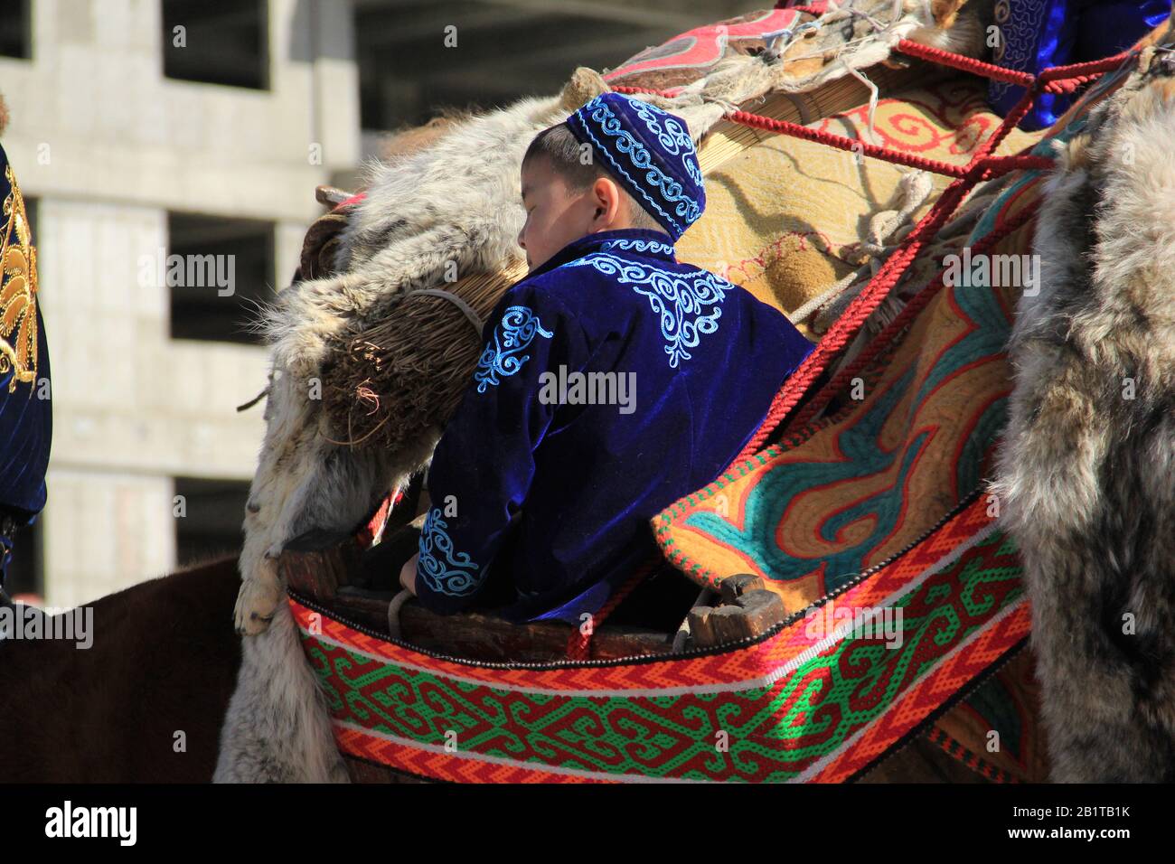 Fête de Nauryz dans la province de Bayan Ulgii en Mongolie occidentale. Le festival traditionnel des nomades kazakh Banque D'Images