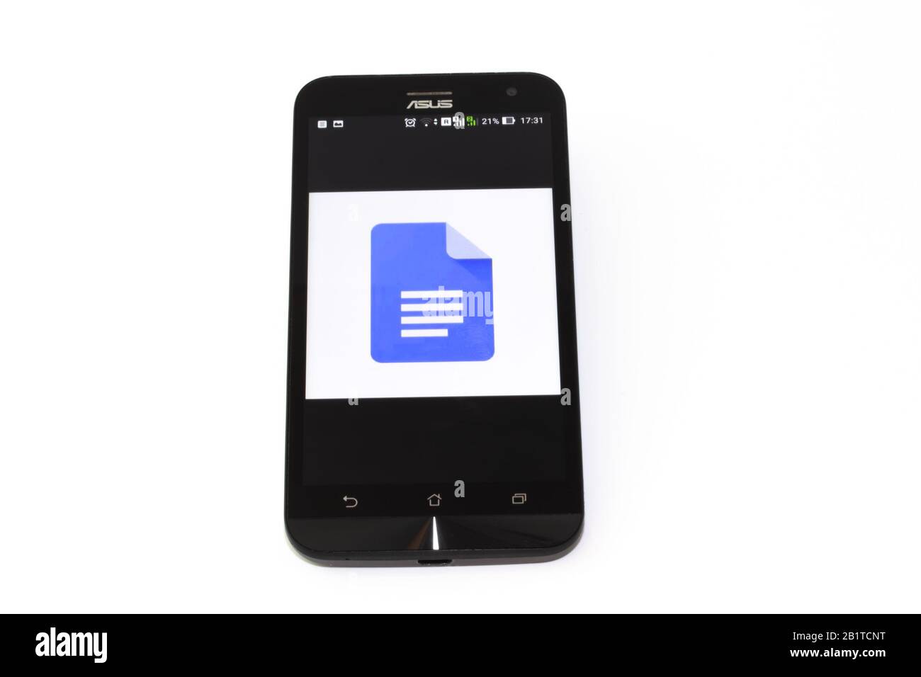 Kouvola, Finlande - 23 janvier 2020: Logo de l'application Google Docs sur l'écran du smartphone Asus Banque D'Images