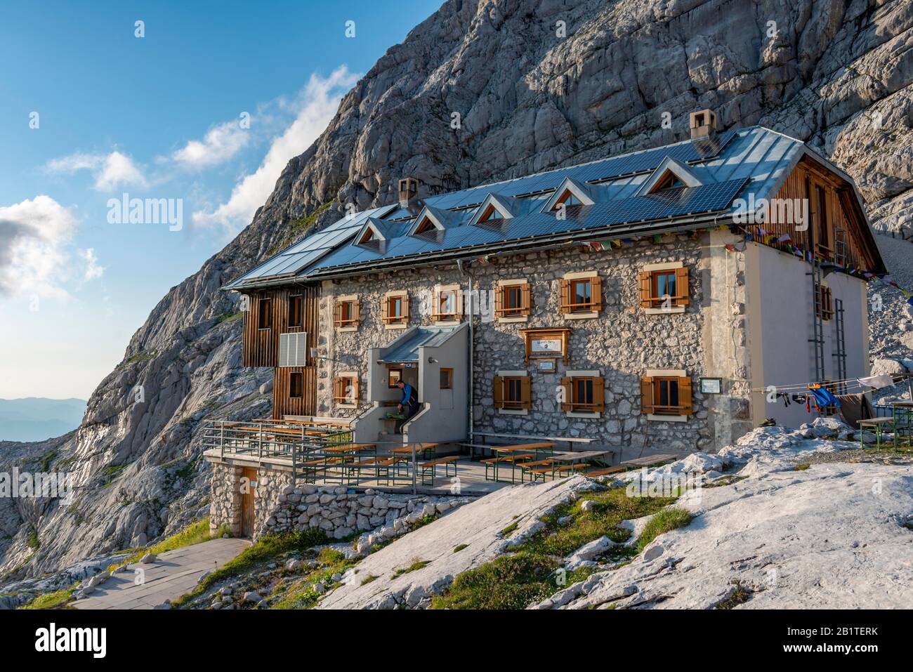 Adamekhuette, Alpine Alpine Club Mountain Hut, Hoher Dachstein, Salzkammergut, Haute-Autriche, Autriche Banque D'Images