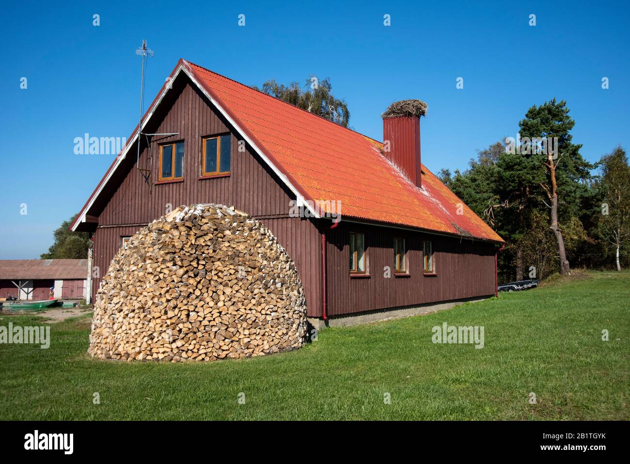 Pile de bois, Lituanie Banque D'Images