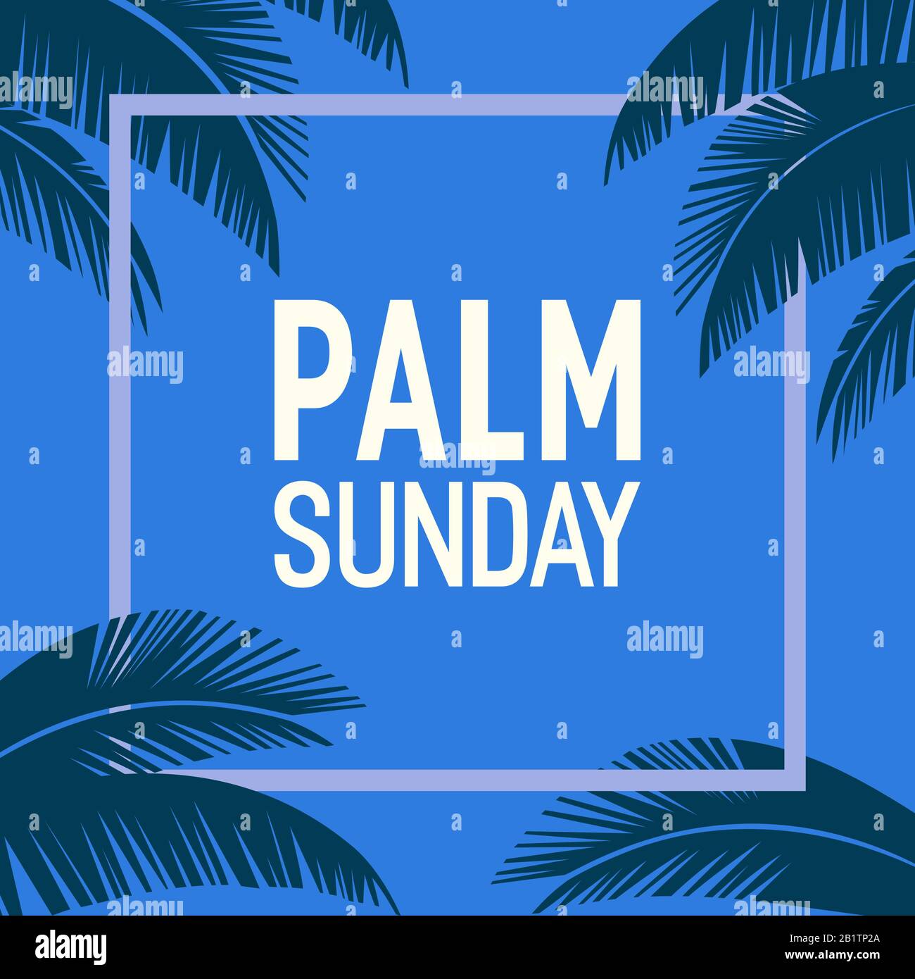 Cadre de vacances du dimanche des palmiers Illustration de Vecteur