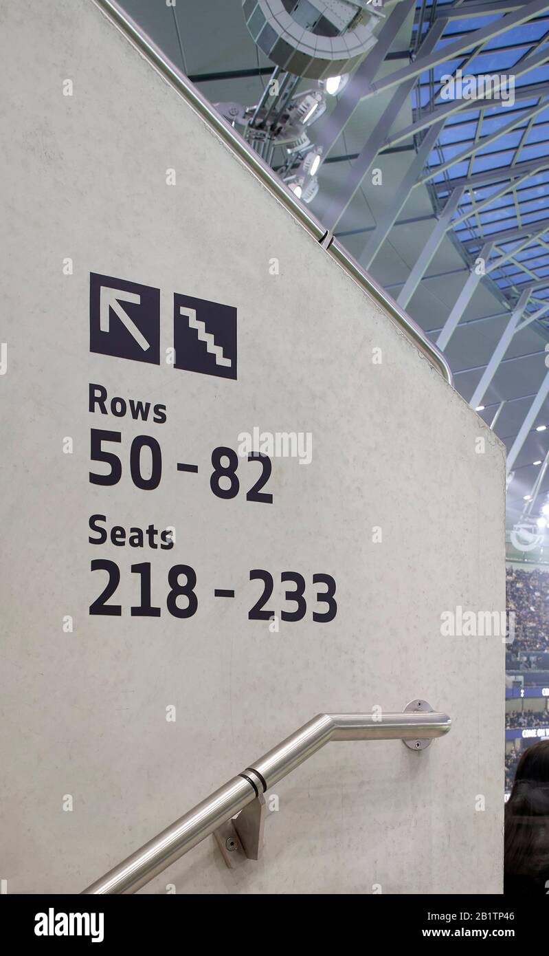 Affichage graphique à l'intérieur du stade. The New Tottenham Hotspur Stadium, Londres, Royaume-Uni. Architecte: Populeux, 2019. Banque D'Images