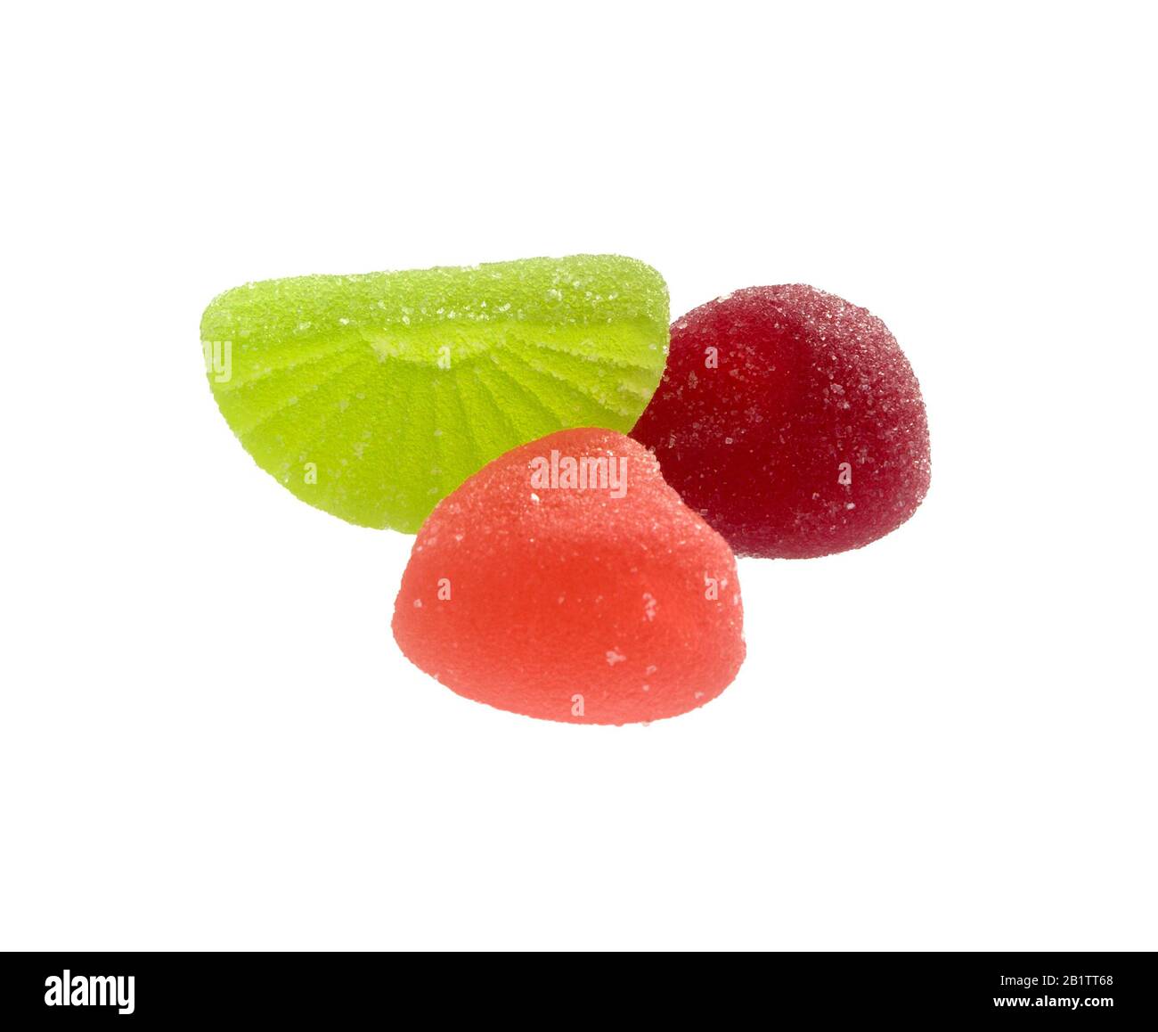 Gelées de fruits. Bonbons en gelée isolés sur un fond blanc. Différentes bonbons à sucre de gelée de fruits colorés de marmelade. Banque D'Images
