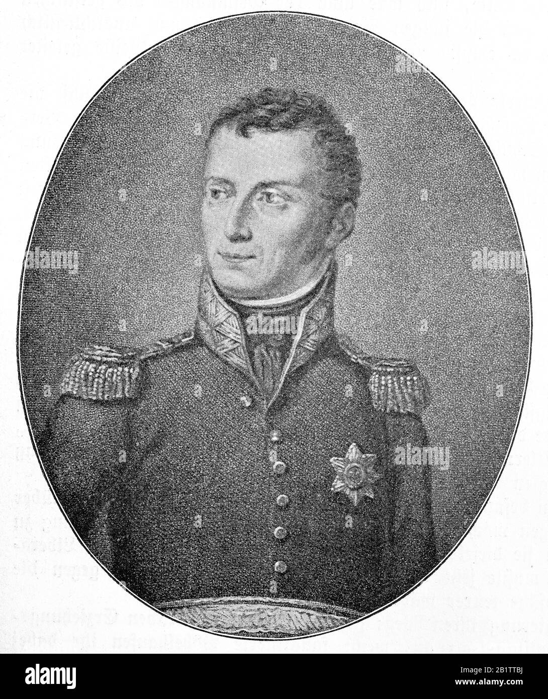 William I, Willem Frederik, prince d'Orange-Nassau, 24 août 1772 - 12 décembre 1843, fut prince d'Orange et premier roi des Pays-Bas et grand-duc de Luxembourg / Wilhelm Friedrich von Oranien-Nassau, guerre Fürst von Nassau-Oranien-Fulda und somit Fürst von Fulda, Fürst von Corvey, Herr von Weingarten und Graf von Dortmund, 1802-1806, als Wilhelm VI., Prinz von Oranien, 1806-1815, und, als Wilhelm I., Souveräner Fürst der Niederlande, 1813-1815, König der Niederlande, Historisch, reproduction numérique améliorée d'un original du XIXe siècle / digitale Reduktion O Banque D'Images