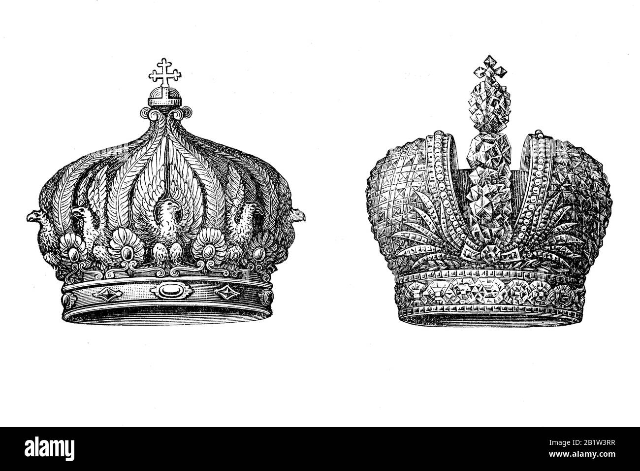 Couronne impériale de Napoléon I, couronne impériale russe / Kaiserkrone von Napoléon I., russische Kaiserkrone, Historisch, amélioration numérique de la reproduction d'un original du XIXe siècle / digitale Reproduktion einer Originalvorlage aus dem 19. Jahrhundert Banque D'Images