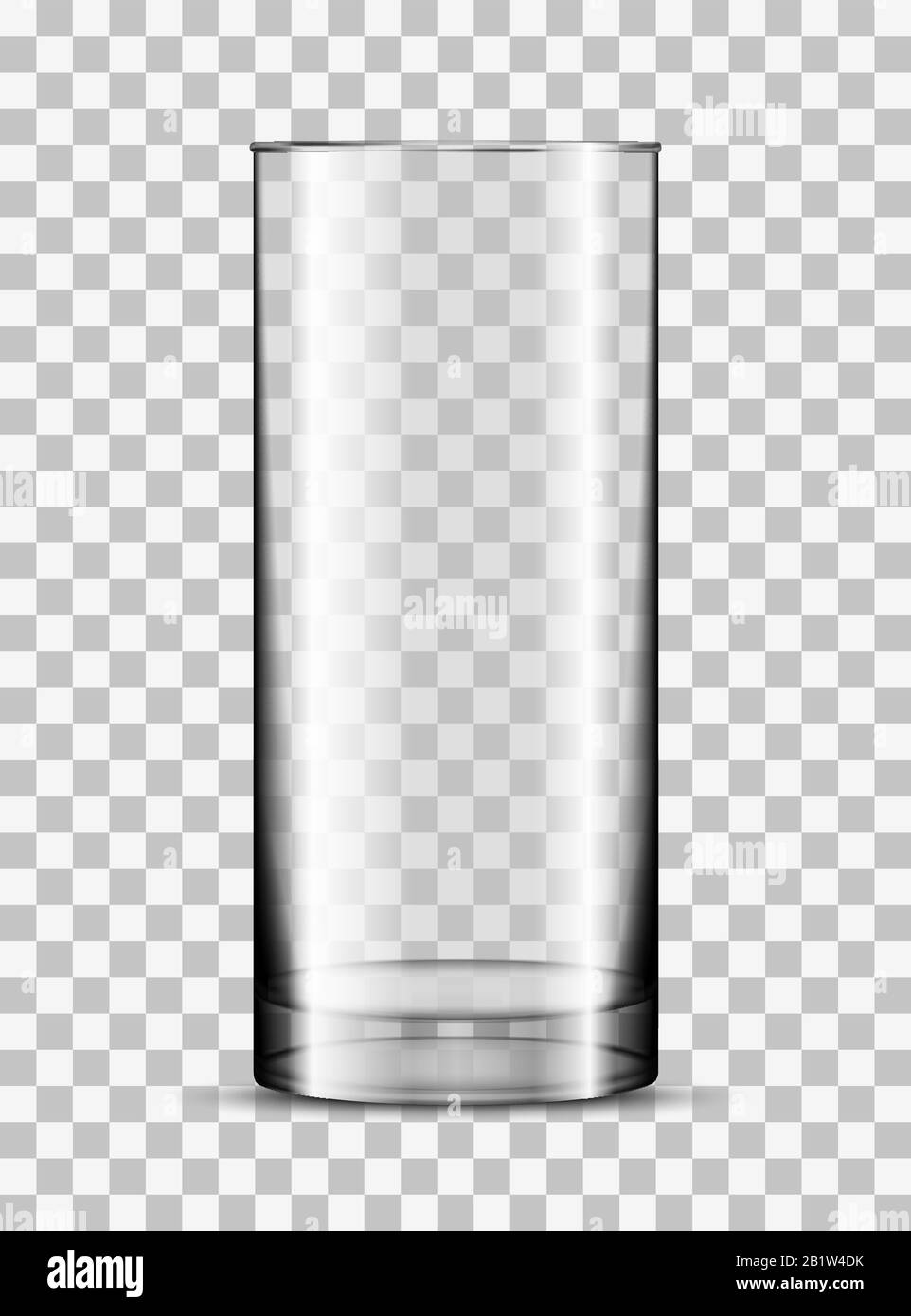 Videz la tasse en verre. Grand verre transparent réaliste. Illustration de Vecteur