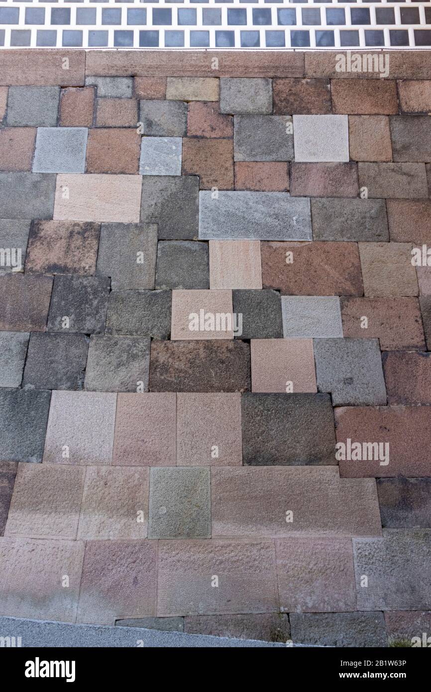 Détail du mur, Château de Kanazawa, Kanazawa, préfecture d'Ishikawa, Japon Banque D'Images