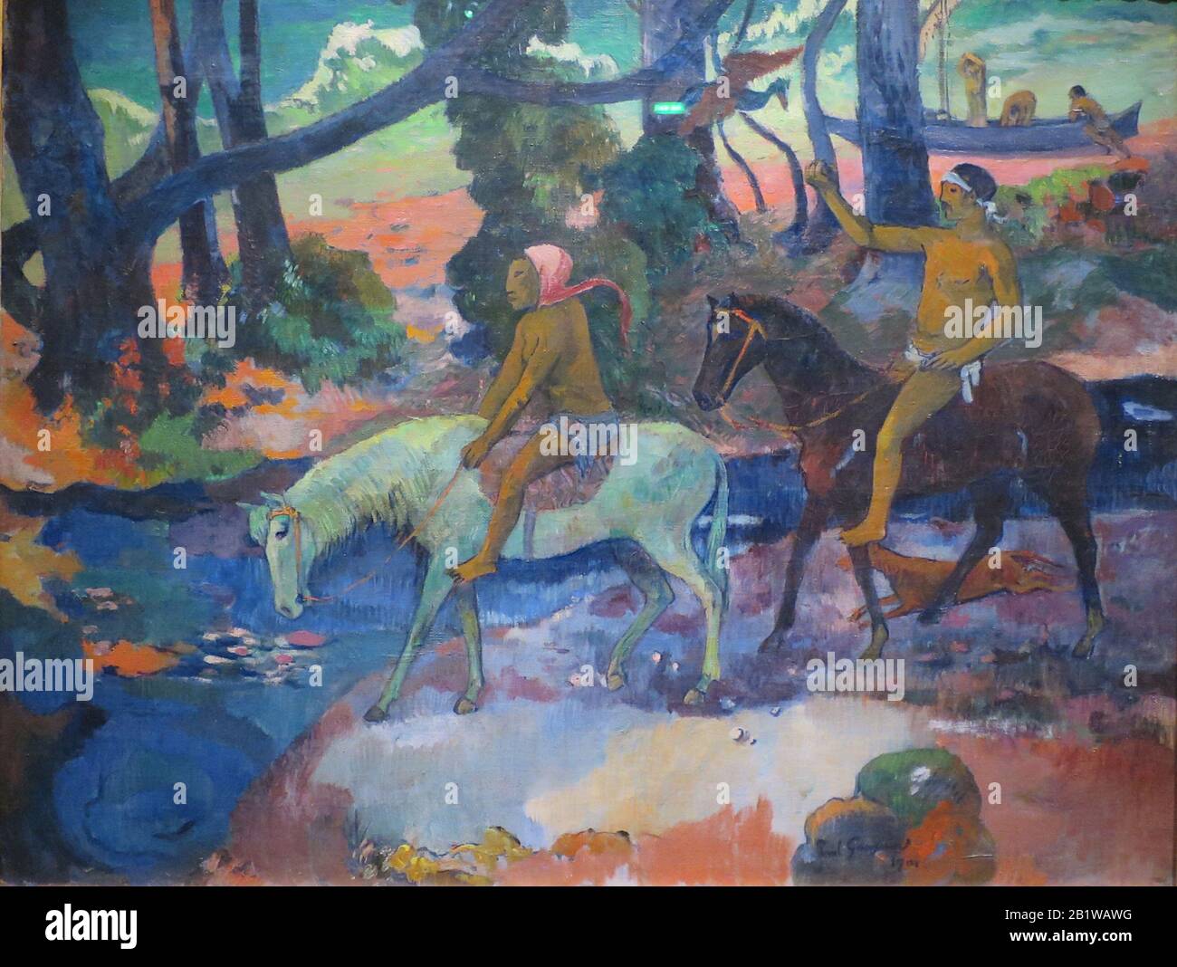 Le Ford (le vol) (1901) peinture du début du XXe siècle de Paul Gauguin - très haute résolution et image de qualité Banque D'Images