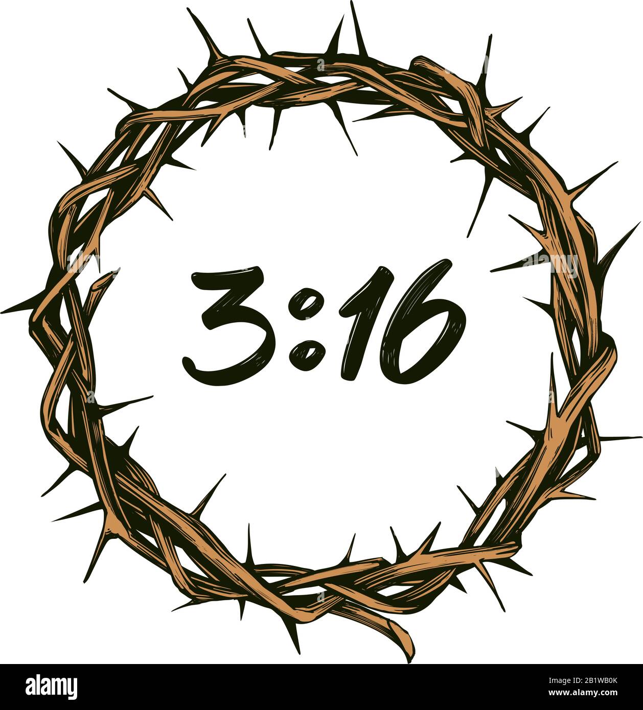 Couronne d'épines, symbole religieux de pâques du christianisme illustration vectorielle dessinée à la main logo d'esquisse Illustration de Vecteur