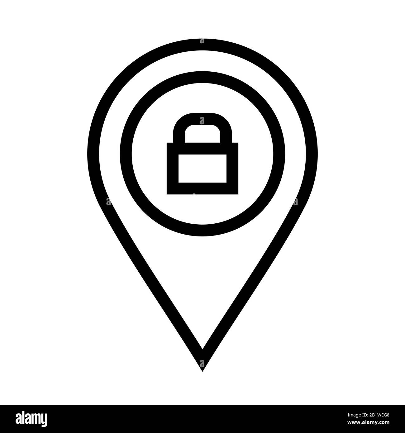 Icône d'emplacement sur un arrière-plan blanc à utiliser dans l'interface de l'application Web. Il peut également être utilisé pour l'industrie du voyage et du tourisme. Banque D'Images