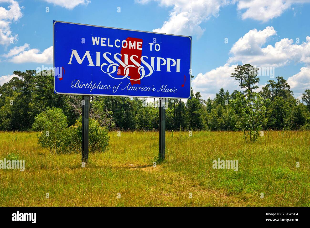 Bienvenue au panneau de route du Mississippi sur l'autoroute Banque D'Images