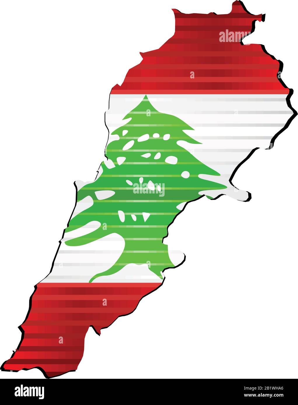 Carte de Grunge brillant du Liban - Illustration, carte Tridimensionnelle du Liban Illustration de Vecteur