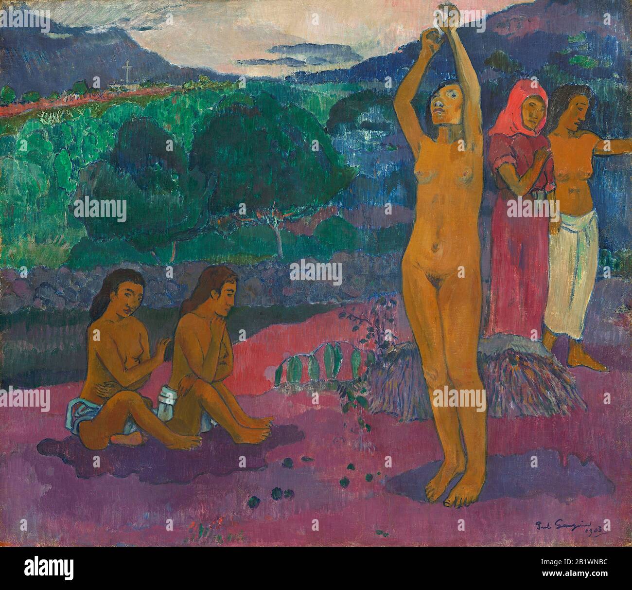L'Invocation (L'Invocation) (1903) peinture du début du XXe siècle de Paul Gauguin - très haute résolution et image de qualité Banque D'Images